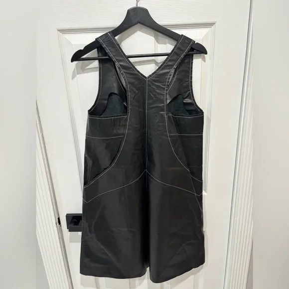 leather silver dress LEATHER DRESS
